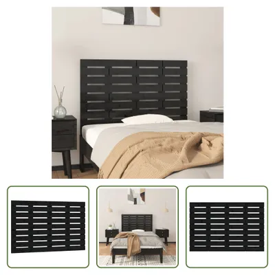 Produktbild von The Living Store Wand-Kopfteil Schwarz 81x3x63 cm Massivholz Kiefer