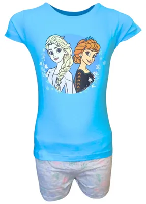 Produktbild von Schlafanzug kurz Disney Frozen Elsa & Anna Hellblau 104 cm