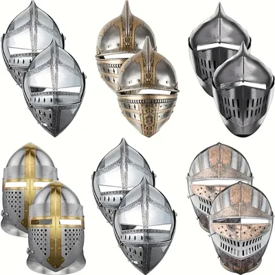Productafbeelding van Papieren maskers met ridder thema, 12 stuks, voor verjaardagsfeestjes
