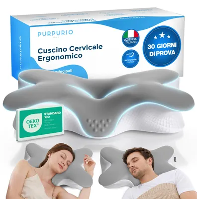 Obrázek produktu pro Ergonomická podpora krku s nastavitelnou výškou a pratelným potahem