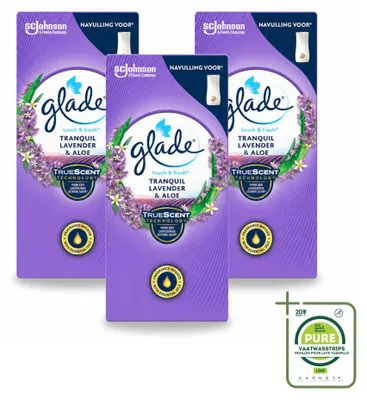 Obrázek produktu pro 3 kusy náplně Glade Touch & Fresh – levandule a aloe – 10 ml – balení