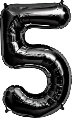 Produktbild von Unique Party - 5 - Ballon mit Zahlen, Folie SG37990 (Einheitsgröße) (Schwarz)