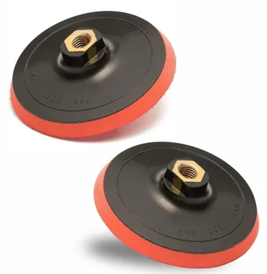 Immagine prodotto di Set di 2 dischi abrasivi M14 da 125 mm con adattatore per trapano – Dischi di supporto con sistema a velcro per levigatrice