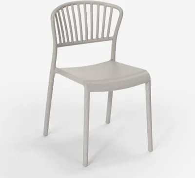 Image de Chaise design moderne en polypropylène pour cuisine bar restaurant et extérieur Vivienne - Gris