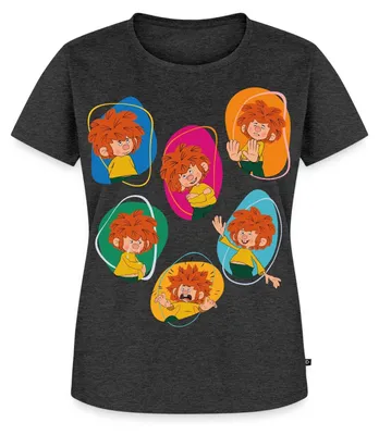 Produktbild von Spreadshirt Pumuckl Zeigt Verschiedene Emotionen Frauen Premium T-Shirt, XXL, Anthrazit meliert