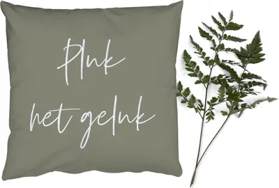 Produktbild von MuchoWow® Zierkissen Sofakissen Wohnzimmer Dekokissen 50x50 cm Text - Glück - Zitate - Komfort - Sofakissen