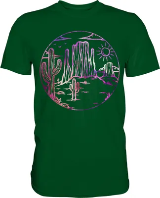Produktbild von Sukkulenten Kakteen Wüste Pflanzen Kaktus T-Shirt – Bottle Green / M