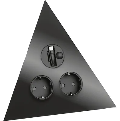 Steckdosendreieck 2x Schuko + USB-C ausziehbar schwarz