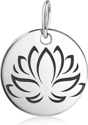 Produktbild von MATERIA by Matthias Wagner Anhänger Lotusblüte rund Ø12mm 925 Sterling Silber wahlweise mit Kette KA-3