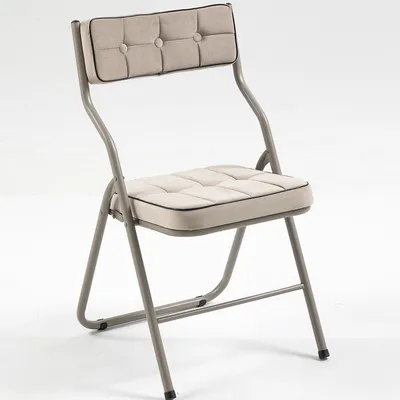 Produktbild von 2er Pack Klappstühle mit Kissen Tragbarer Zusammengebauter Gartenstuhl Klappbare Esszimmerstühle Klappbarer Extra-Stuhl für Gäste Küche Khaki
