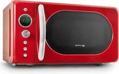Immagine prodotto di Forno a microonde da 20 litri, 700 W, display digitale, colore rosso, 5 livelli di potenza, funzione di scongelamento