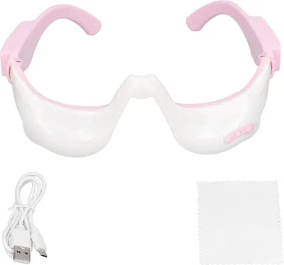Produktbild von Augenmassagegerät, USB-Aufladung, verstellbares Heißkompressen-Vibrationsmassagegerät für Augenringe, Taschen, Weiß