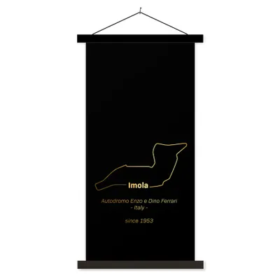 Produktbild von MuchoWow® Textilposter Formel 1 - Imola - Rennstrecke 60x120 cm mit schwarzem Rahmen - Magnete