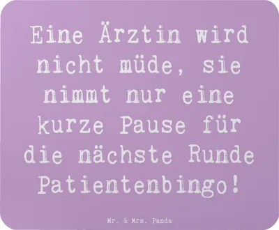 Produktbild von Mr. & Mrs. Panda Mouse Pad Spruch Ärztin Pause - Lavendeltraum - Geschenk, Notaufnahme, witzig, Beruf, Medizin, Kinderarzt, Mousepad, pc mausunterlage, kreative Geschenke