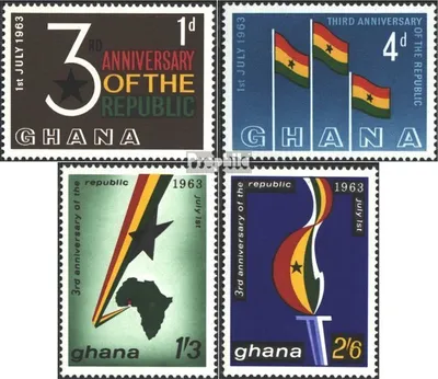 Produktbild von Briefmarken Ghana 1963 Mi 149-152 (kompl.Ausg.) postfrisch 3 Jahre Republik