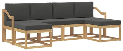 Produktbild von vidaXL Outdoor-Sofagarnitur 6 pcs Weiß und Anthrazit Polyester