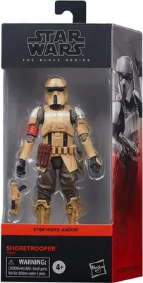 A Star Wars Black Series Shoretrooper action figure in its packaging.