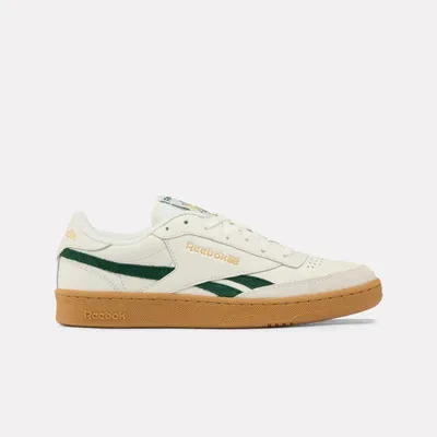 Image de Baskets Reebok LTD pour homme, modèle Reebok LTD 100244951R, Club C Revenge Vintage, coloris : blanc cassé/vert foncé/semelle en caoutchouc
