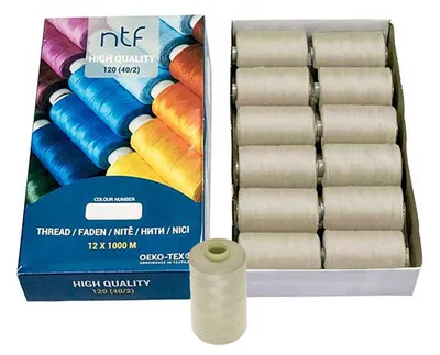 Universal Nähgarn Polyester 12 Spulen kiselgrau