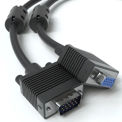 Produktbild von 5m VGA Verlängerungskabel 15 Polig Monitorkabel Ferritkern Kabel 75Ohm Beamer
