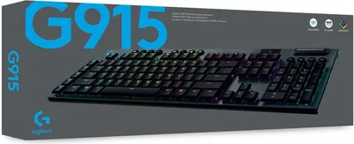 Obrázek produktu pro Logitech G 920-008903, Plná velikost (100 %), Bezdrátový, RF bezdrátové + Bluetooth, Mechanický spínač, QWERTZ, Černá