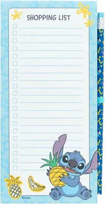 Produktbild von Disney Stitch Tropical - Magnetic notepad / shopping list for fridge + pencil (10 x 21 cm)