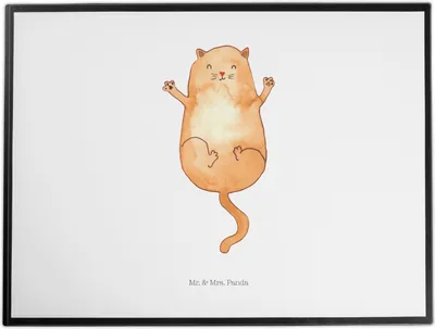 Produktbild von Mr. & Mrs. Panda malunterlage Katze Umarmen - Weiß - Geschenk, schreibtischunterlage, Familie, bastelunterlagen, Cat, Liebe, Unterlage Schreibtisch, Freunde
