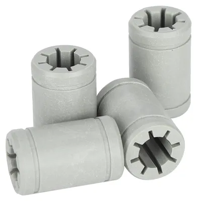 Image de Lot de 4 roulements à axe en plastique gris LM8UU en polymère solide - Pièces et accessoires pour imprimantes 3D compatibles avec les modèles RJMP 01 et 08