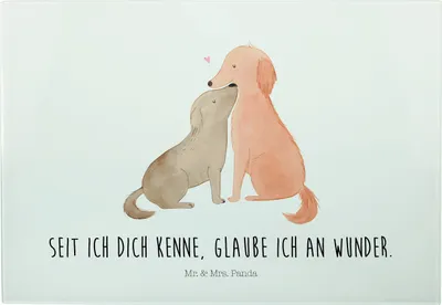 Produktbild von Mr. & Mrs. Panda Schneidebrett Hunde Liebe - Weiß - Geschenk, Herz, Wunder, Hackbrett, Optimitisch, Vertrauen, Frühstücksbrett, Küchenbrett, Sprüche, Hund, Schneidplatte