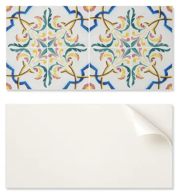 Imagen del producto de Paneles de vinilo decorativos con motivos gráficos para cocina o baño, de 120 x 60 cm, con diseños de plantas y ornamentos