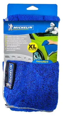 Image de Microfibre extérieur - MICHELIN - Spécial carrosserie - Lustrage parfait - Séchage rapide - Format XL 50x40cm - Bleu