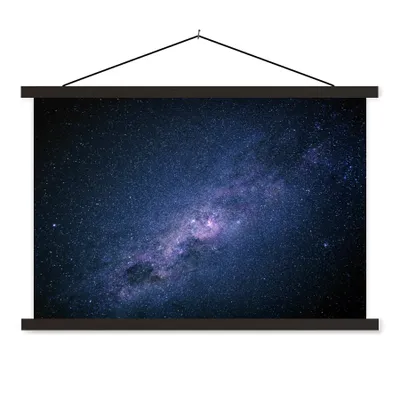 Produktbild von MuchoWow® Textilposter Galaxie - Sterne - Weltraum - Jungen - Mädchen - Kinder 120x80 cm mit schwarzem Rahmen - Wanddeko