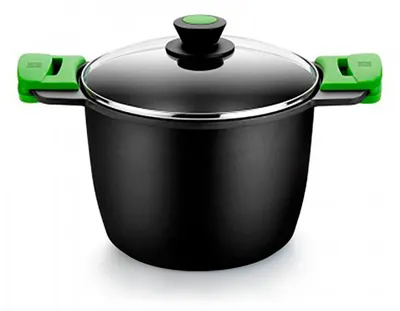 Produktbild von BRA Prior A403924, 6,8 l, Schwarz, Aluminium, Keramik, Gas, Induktion, 220 °C, Glas