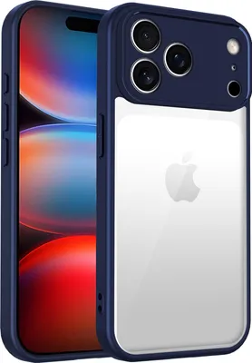 Produktbild von Hülle für iPhone 17 Pro Max Transparente Rückseite TPU Bumper Stoßfest Handyhülle Blau