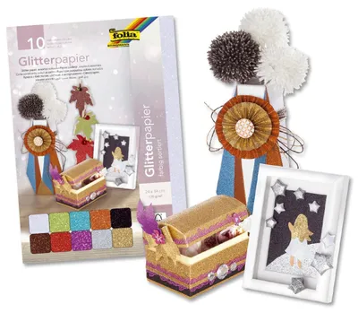 Image de Folia 880409 Glitterpapier - 10 Blatt, 24 x 34, sortiert