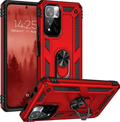 Produktbild von Armor Outdoor Handyhülle für Xiaomi Redmi Note 11 Pro Handy Panzer Case Cover Schutzhülle Farbe: Rot