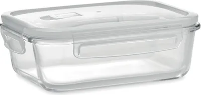 Produktbild von Lunchbox aus Borosilikatglas mit luftdicht schließendem Deckel aus PP. Mikrowellengeeignet. Füllmenge: 900 ml.