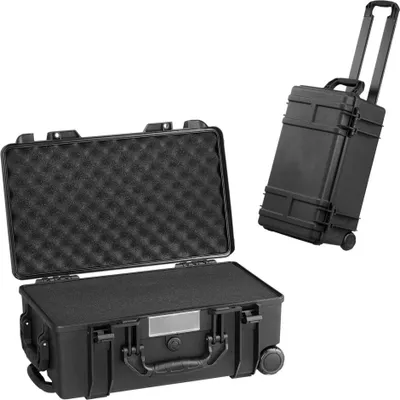 Produktbild von Wetterfester Hartschalenkoffer - Trockenbox mit Griff - Rollbar - 1,58 Kubikfuß - für Outdoor und Reise - Gepäck und Aufbewahrung