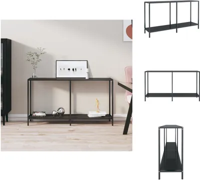 Produktbild von vidaXL Konsolentisch Schwarz 140x35x75,5 cm Hartglas - Beistelltische
