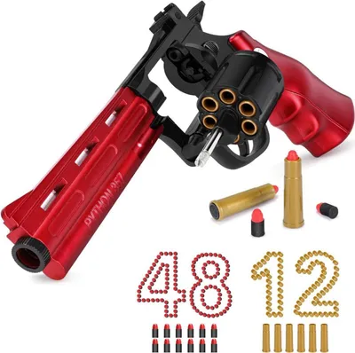 Produktbild von Innedu Spielzeug Pistole Revolver Soft Bullet Gun 360° Magazin 48 Kugeln