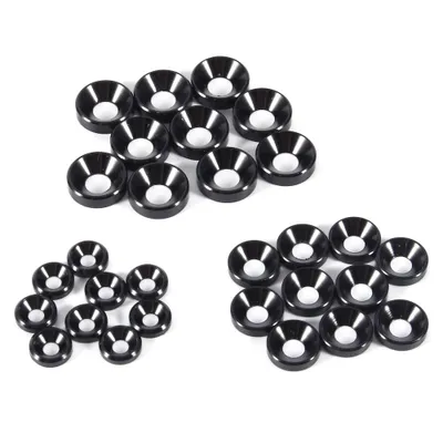 Imagen del producto de Arandelas de cabeza avellanada, arandelas para tornillos de cabeza plana, juntas de cabeza avellanada, arandelas para tornillos de cabeza de aleación de aluminio, arandelas para tornillos, herramientas de ferretería