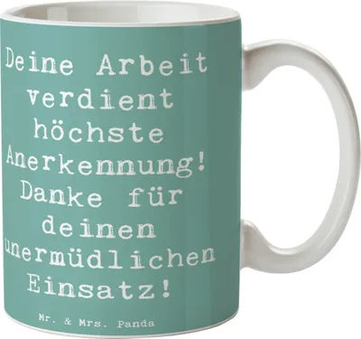 Produktbild von Mr. & Mrs. Panda Tasse Spruch Danke Pflegekraft - Meeresbrise - Geschenk, Dankbarkeit, Anerkennung, Becher, Kaffeetasse, Pott, Fürsorge, Bedanken, Aufmerksamkeit, schöne