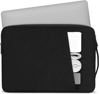 Produktbild von 33,8 cm Wasserdichte und stoßfeste Laptoptasche für MacBook Air/Pro mit Zubehörfach, Schwarz