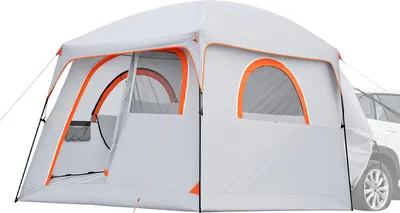Immagine prodotto di SucceBuy Tenda da tetto per auto per 6 persone 3048 x 2743 x 2200 mm, tenda da campeggio impermeabile (PU2000 mm) con porte ventilate e zanzariere, tenda SUV per campeggio, escursionismo e avventure all'aria aperta