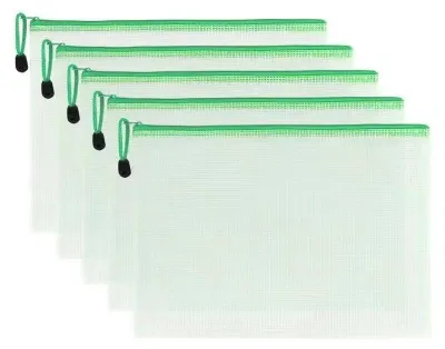Produktbild von 5 Stücke Dokumententasche A4, Wasserdichte Dokumententasche für Akten, Papiere, Quittungen, Kosmetika, Kosmetika, Bürobedarf, Hausaufgaben - Grün