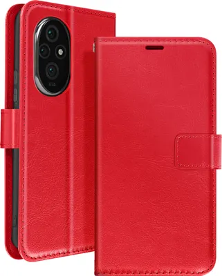 Produktbild von Mayaxess, Honor 200 Wallet Case Standfunktion mit Handschlaufe, Rot