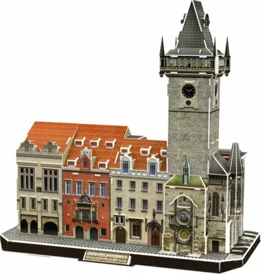 Image de CUBICFUN Puzzle 3D Horloge de la vieille ville avec hôtel de ville 137 pièces