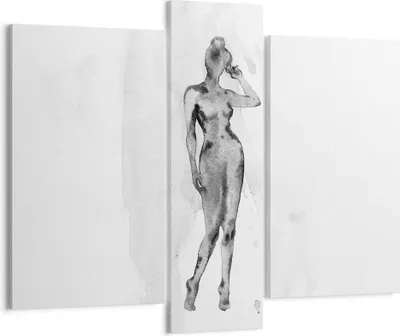 Produktbild von Bild auf Leinwand - Leinwandbild - 3 Teile - Nacktheit Frau Körper - 95x80cm - Wand Bild - Wanddeko - Wandbilder - Leinwanddruck - Bilder - Wanddekoration - Leinwand bilder - Wandbild - CB95x80-5075