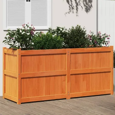 Produktbild von Pflanzkübel Wachsbraun 150x50x70 cm Massivholz Kiefer 837491