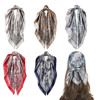 Productafbeelding van Omgoods - Set van 5 Vrouwelijke Bandana Sjaals met Paisley Patroon